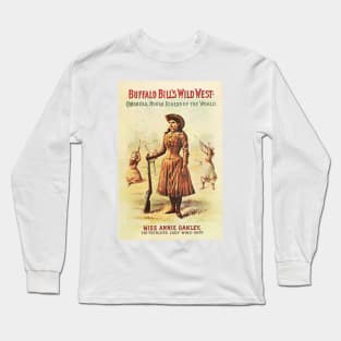 Buffalo Bill's Wild West Show Annie Oakley Vintage Theater Advertising Wall Art Long Sleeve T-Shirt